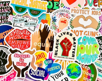 50PCS Equality Stickers, Social Justice Sticker Pack, Waterproof Bundle, Quote Stickers