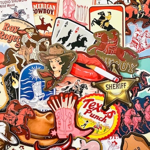 50 Cowgirl Aufkleber, The Great Western Sticker Pack, Cowboy Boots, Cooles Geschenk Wasserdichter Sticker Pack Aufkleber, Junk Journaling Aufkleber