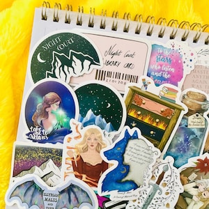 60 ACOTAR-stickerpakket, leesgrage stickers, Kindle-stickers (The Night Court, Sarah J Maas, Spring Court)