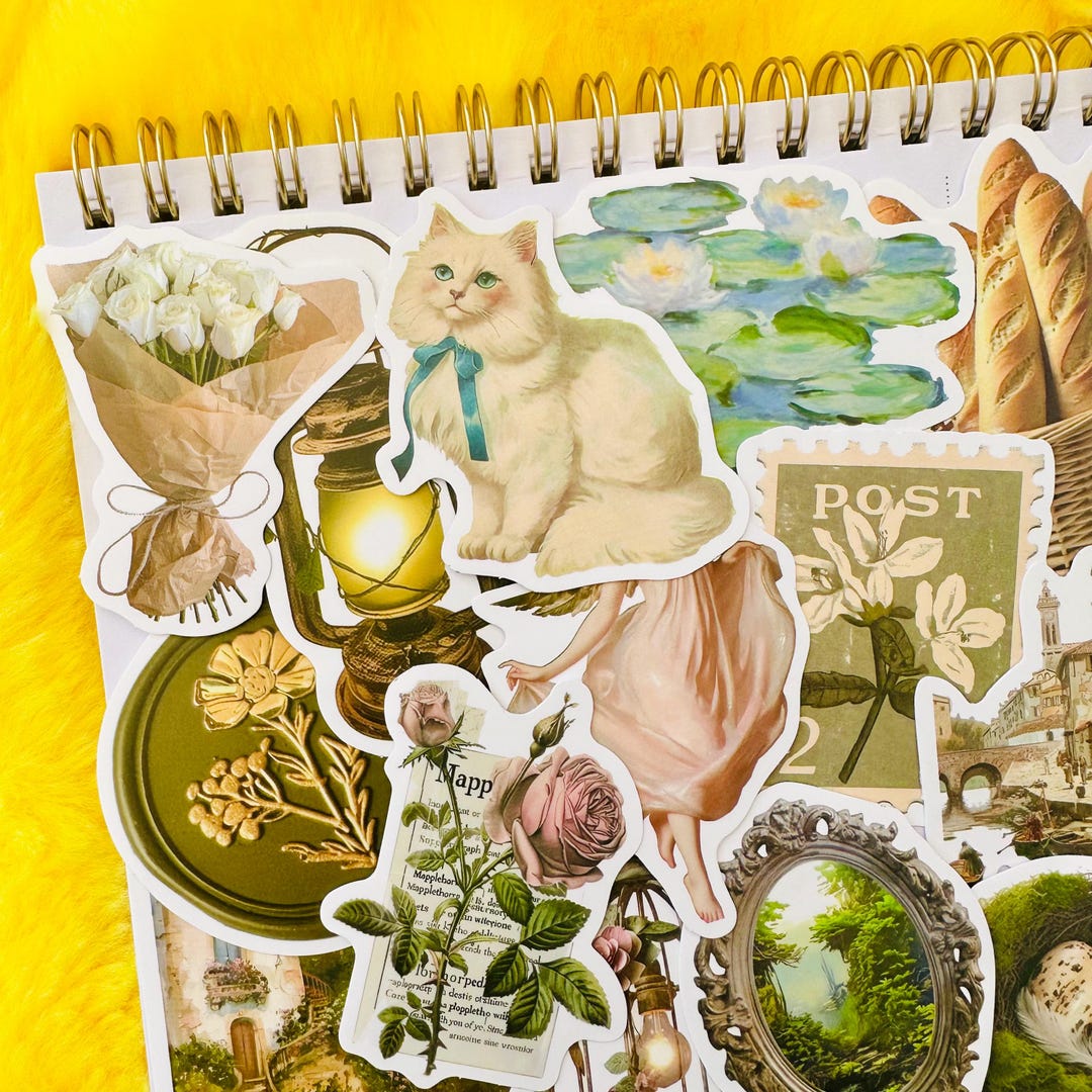 Pinterest Green Coquette Stickers, Kindle Sticker Pack, Junk Journal ...
