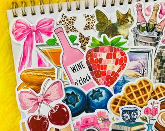 50 Aesthetic Pinterest Sticker Pack (3) Girly Coquette Stickers, Kindle Stickers, Junk Journal, Laptop Decals
