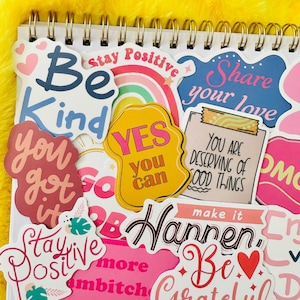 50 Positivity Message Stickers (4), Motivationszitat, Motivationsaufkleber-Set für Mädchen, Inspirationsaufkleber für Bücher, Laptop