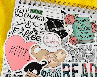 50PCS Book Stickers, Kindle Bookish Reader Themed Sticker Pack (2) Waterproof Book Lover Gift
