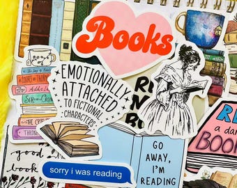 50PCS Book Lover Sticker Pack, Waterproof Vinyl Reader Stickers