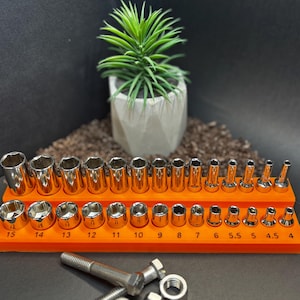 Socket Organizer 1/4, 3/8, 1/2, Magnetic Base, Tool Tray/Holder/Organizer/Storage