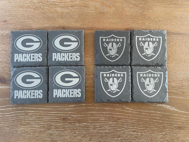 Engraved NFL Team Slate Coasters: Football Fan Gift image 5