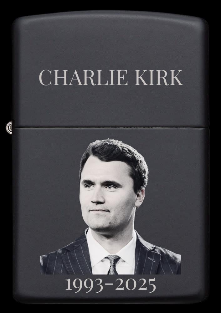 Black Zippo Lighter – in Memory of Charlie Kirk (1993–2025) | Limited  Edition Collectible