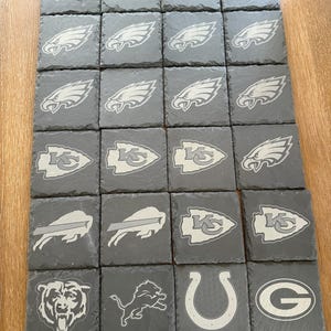 Engraved NFL Team Slate Coasters: Football Fan Gift image 2