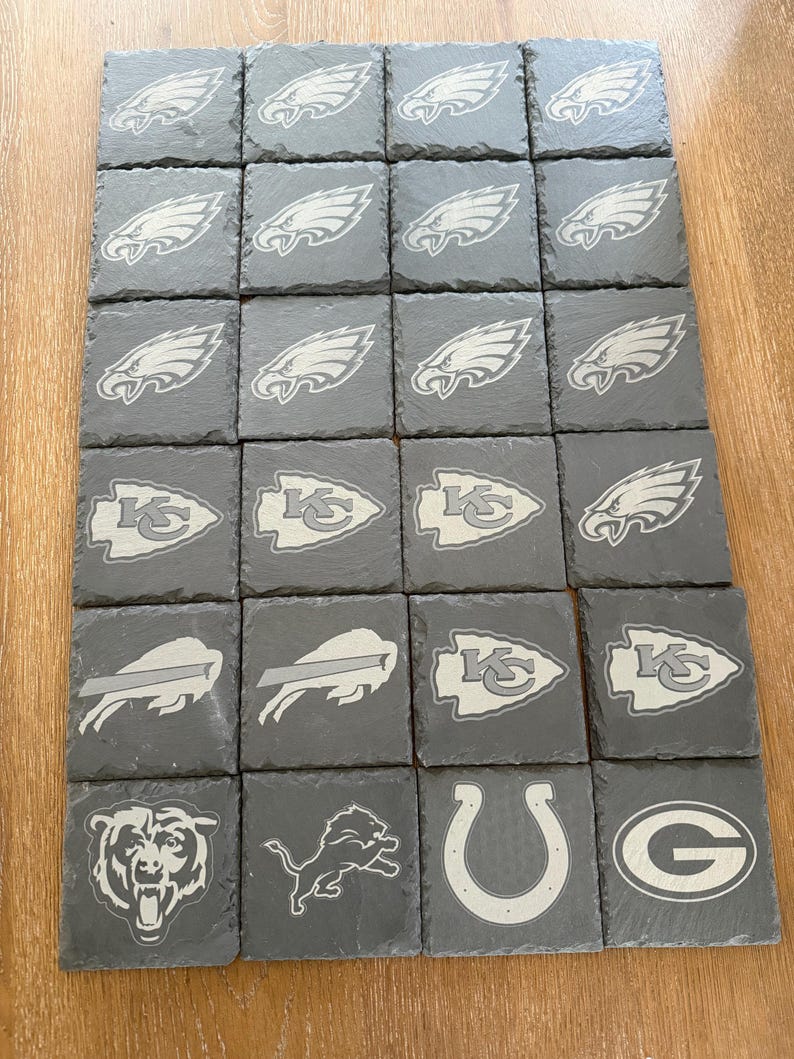 Engraved NFL Team Slate Coasters: Football Fan Gift image 2