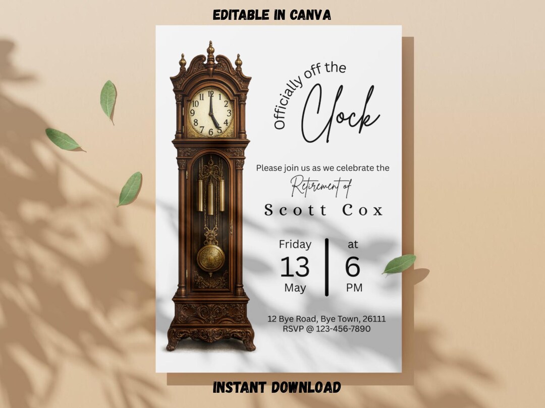 Retirement Party Invitation Template, Editable Retirement Invite ...