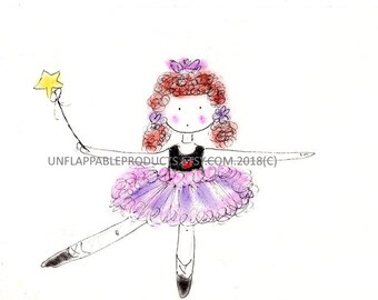 Princess Ballerina Greeting Card with Envelope 5 x 7  Personalization Free of Charge One Name Under Image