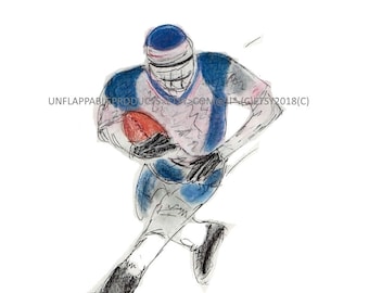 Football Player Greeting Card with Matching Envelope 5 x 7 Personalization free of charge