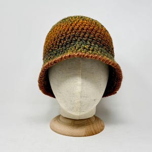 Crochet Bucket Hat, Rolled Brim Hat, Funky Colorful Boho Hat, Brimmed Sun Hat, Boho Hippie Bucket Hat