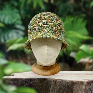 Crochet Bucket Hat, Rolled Brim Hat, Funky Colorful Boho Hat, Brimmed Sun Hat, Boho Hippie Bucket Hat