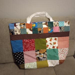 Patchwork Tote-Bag with a Web Handle