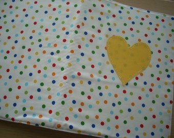ann kelle remix multi dot folder cover with heart applique - FREE SHIPPING