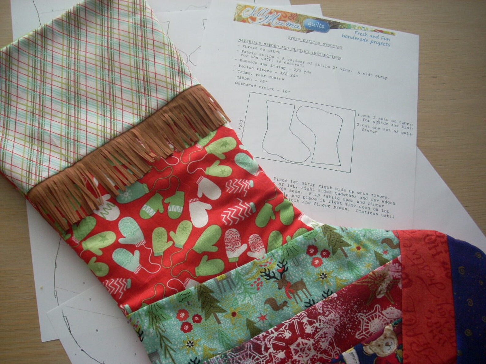 Strip Quilted Stocking Pattern - FREE SHIPPING - Etsy