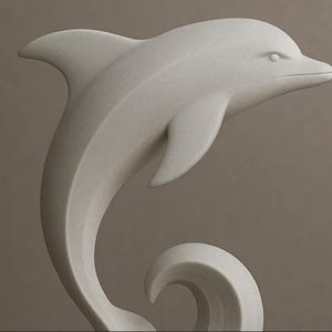 Resin Dolphin Statuette | 3D Printed Marine Sculpture | Elegant Ocean Decor | Miniature Dolphin for Home or Office