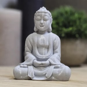 3D Resin Buddha Statue – Spiritual Decoration 10 cm | Zen and Meditation Furniture – White, Black or Grey
