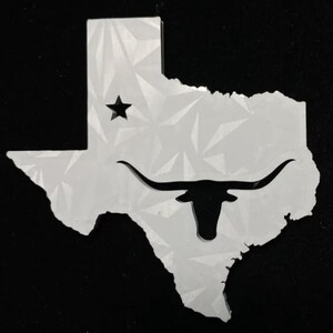 Escudo de armas de Texas en forma 3D – Decoración del estado de EE. UU. – Letrero de Texas en negro, blanco o gris – Idea de regalo patriótico o estadounidense