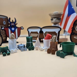 Figuras impresas en 3D de Puerto Rico: recuerdos de decoración del hogar Boricua (2 pulgadas
