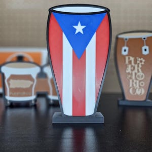 Puerto Rico Flag 3D printed Conga  home decoration. Musical Instruments, souvenirs.