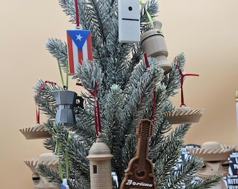 Puerto Rican Christmas Ornament – 3D Printed Boricua Figurine for Holiday Tree