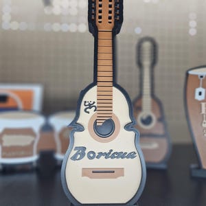 Cuatro Puertorriqueño guitar 3D printed home decoration. Musical Instruments, souvenirs.