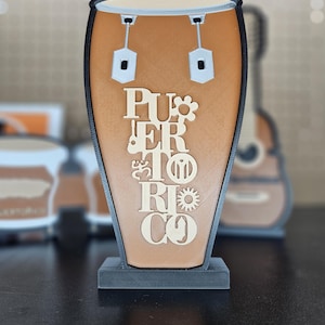 Puerto Rico Lettes 3D printed Conga  home decoration. Musical Instruments, souvenirs.