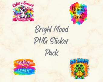 Paquete PNG de estados de ánimo: 40 pegatinas brillantes