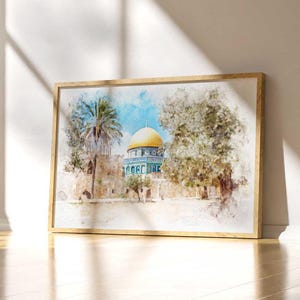 Palestinian Wall Art - Dome of the Rock Canvas Print | Al Quds Jerusalem Palestine Islamic Décor