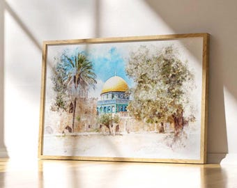 Palestinian Wall Art - Dome of the Rock Canvas Print | Al Quds Jerusalem Palestine Islamic Décor
