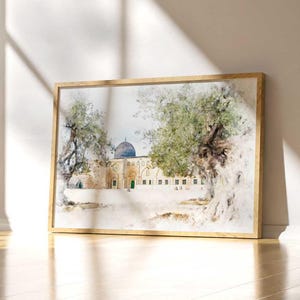 Palestine Wall Art – Al Aqsa Mosque | Canvas Print, Islamic Home Decor, Muslim Gift
