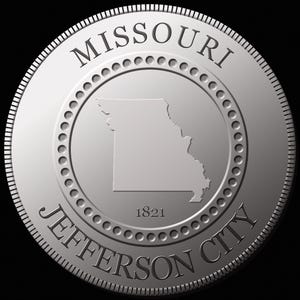 Missouri State Digital Coin PNG - Digital State Coins - Jefferson State Capital - State of Missouri Silver Coin - 1000x1000 px