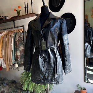Veste en cuir patchwork vintage de Monterey