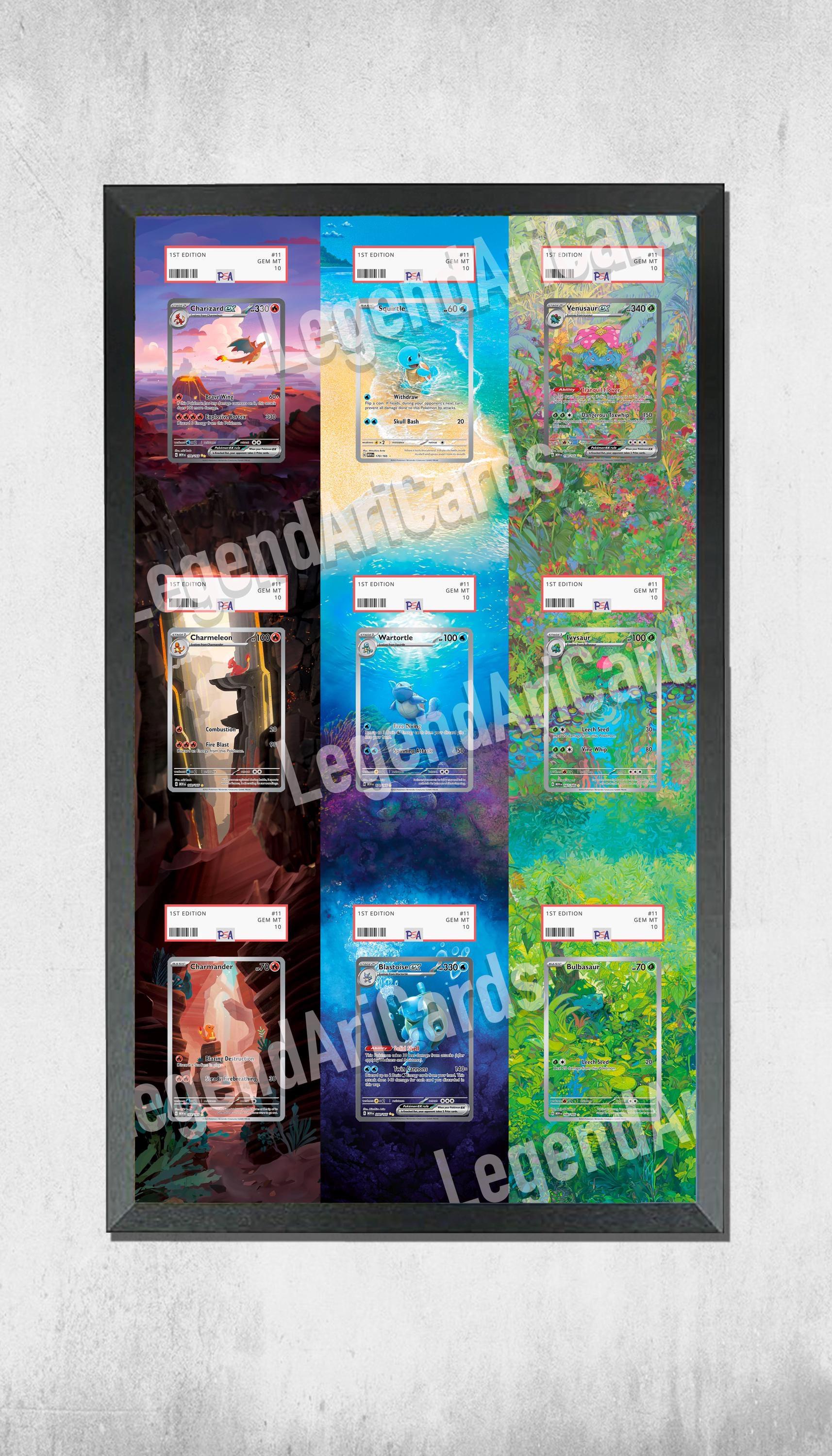 Pokemon 151 9 Starters Extended PSA-kunst- en beschermlijst