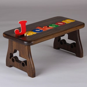 Personalized Kids Step Stool: Solid Wood Children&#39;s Gift