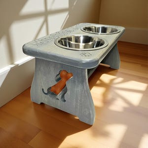 Personalized Wood Dog Feeder: Elevated Pet Dining Station