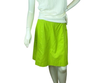 1960s skort wrap skirt with shorts lime green Size M