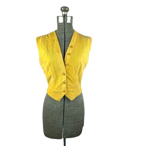 1950s gold corduroy vest fitted Size S by Jo Collins Originals