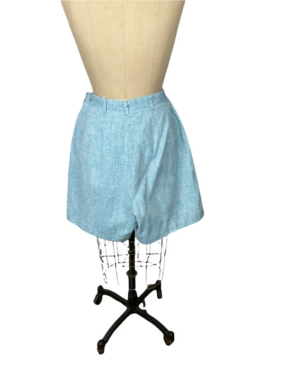 1960s blue linen Bermuda shorts by David Ferguson… - image 3