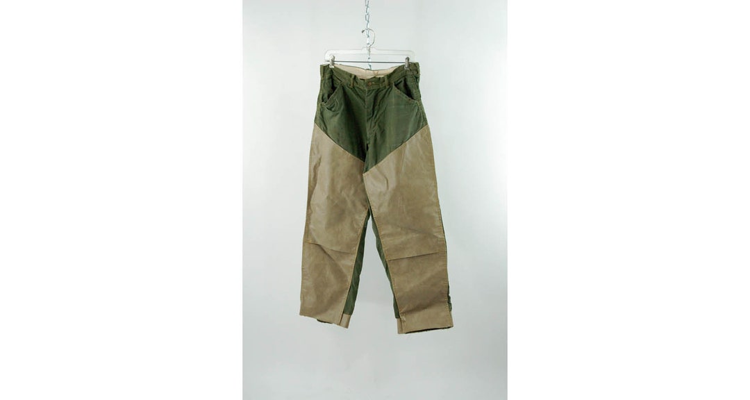 Vintage Hunting Pants Field Hiking Shooting Pants Green Cotton and