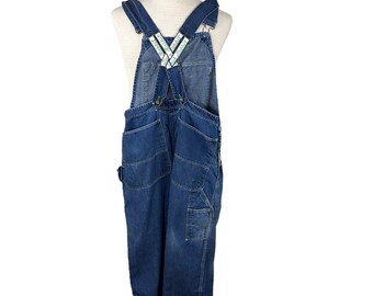 1950s Overalls by Jack Rabbit Sanforized Blue Denim Work Clothes