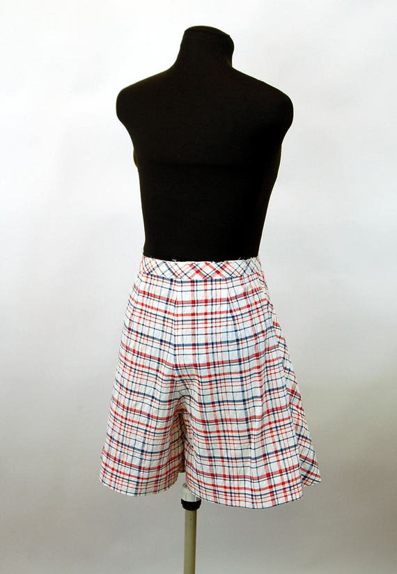 1960s tennis skirt skort plaid seersucker shorts … - image 4