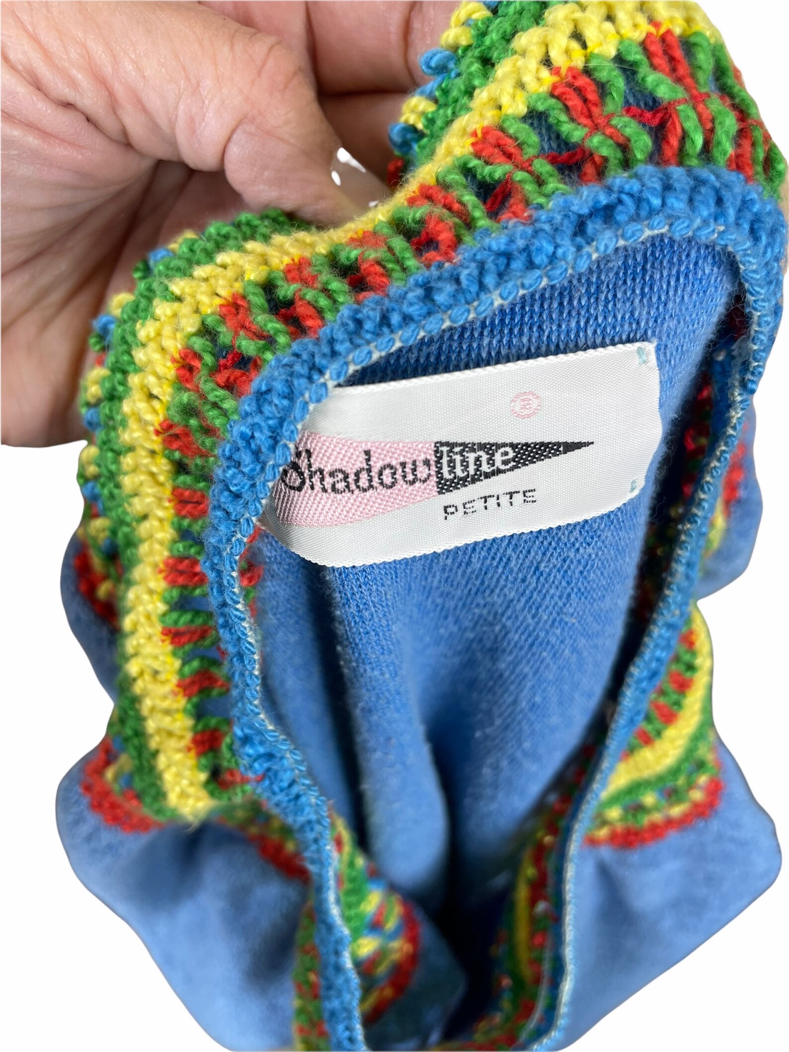 1970s Terry Cloth Dress Cover up Blue With Woven Multicolored Etsy