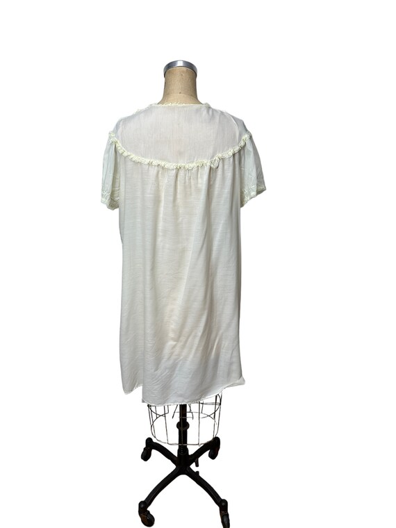 1950s cotton blend robe with lace bodice Size L/XL - image 6