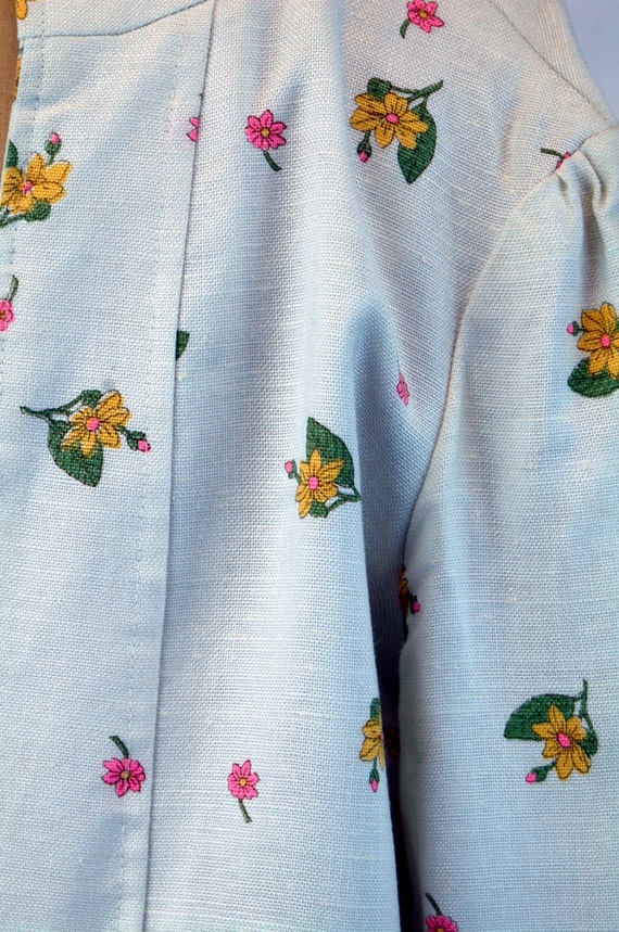 1960s suit linen suit spring suit floral flowered… - image 5