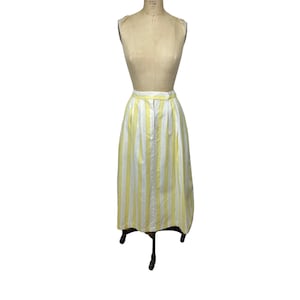 1980s striped skirt yellow white with pockets Size L