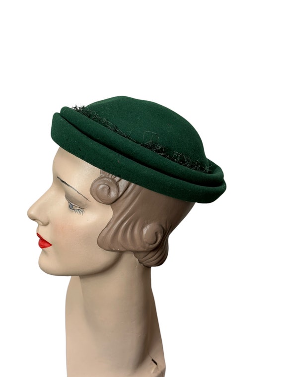 1940s 50s green wool felt Merrimac hat  by Austel… - image 2