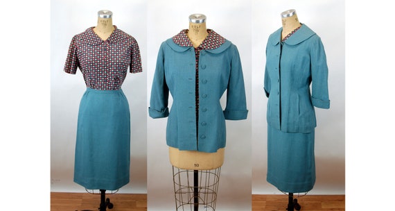 CHANEL 1960's Silk Polka Dot Dress Two Piece Set Blouse 